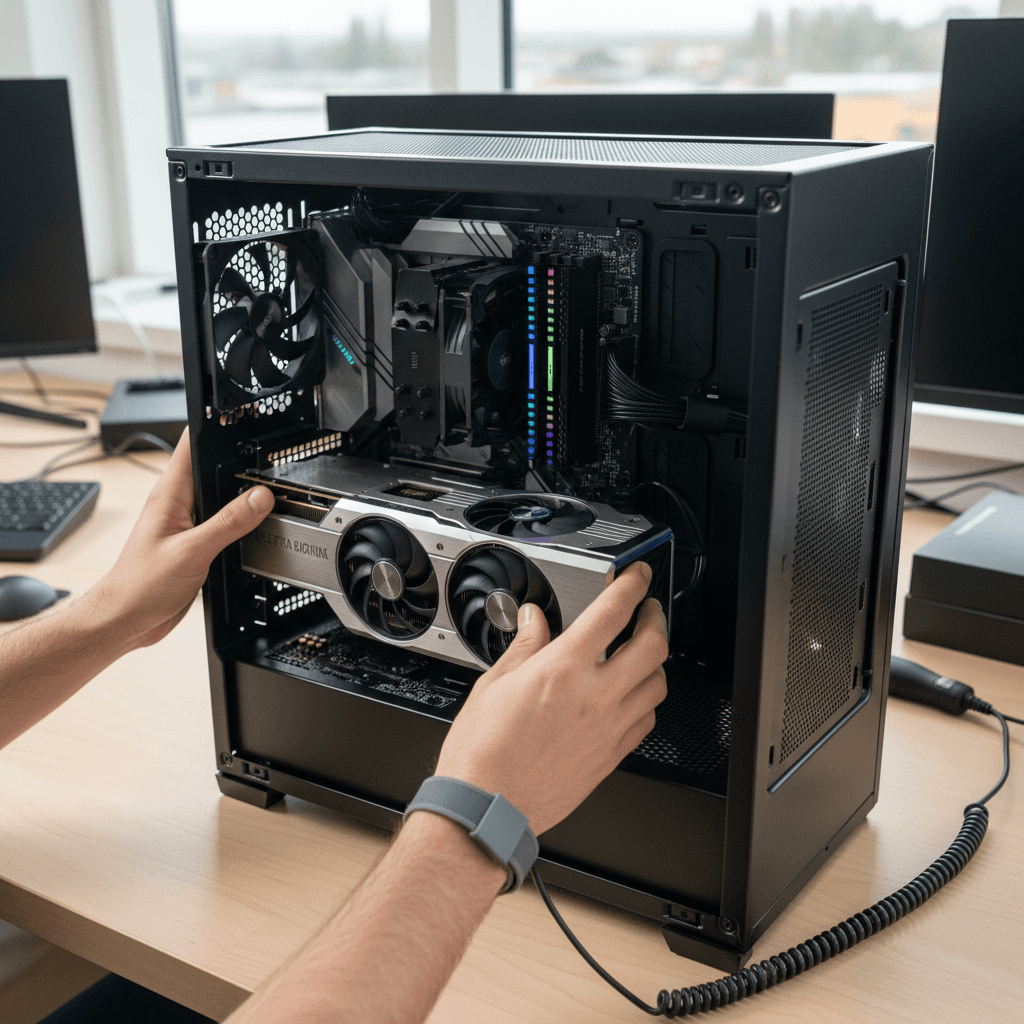 Custom computer building in progress